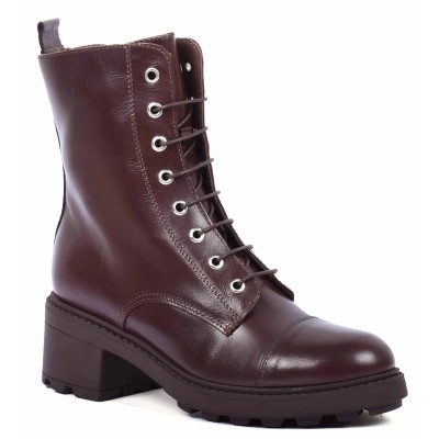 boots femme cuir marron semelle épaisse Andrea Bruni AB-9090-33-M