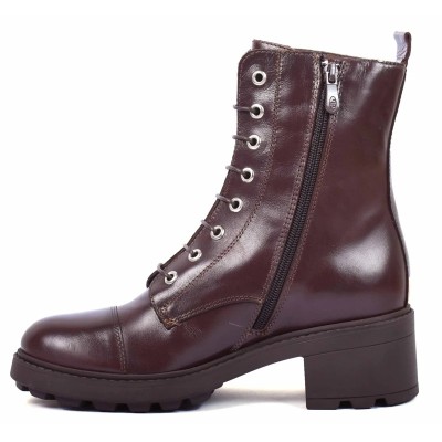boots femme cuir marron semelle épaisse Andrea Bruni AB-9090-33-M
