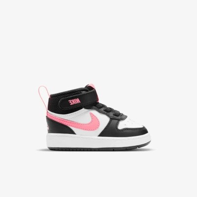 Nike Court Borough Mid 2 pour enfant Noir Blanc Réf CD7784-005