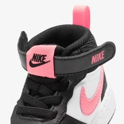 Nike Court Borough Mid 2 pour enfant Noir Blanc Réf CD7784-005