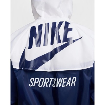 Veste Nike Windrunner blanche et bleue Réf HJ2040-100