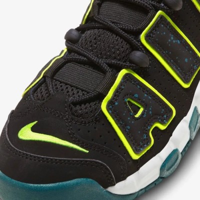 Nike Air More Uptempo noir bleu sarcelle jade volt Réf DZ2809-001