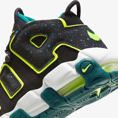 Nike Air More Uptempo noir bleu sarcelle jade volt Réf DZ2809-001