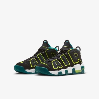 Nike Air More Uptempo noir bleu sarcelle jade volt Réf DZ2809-001