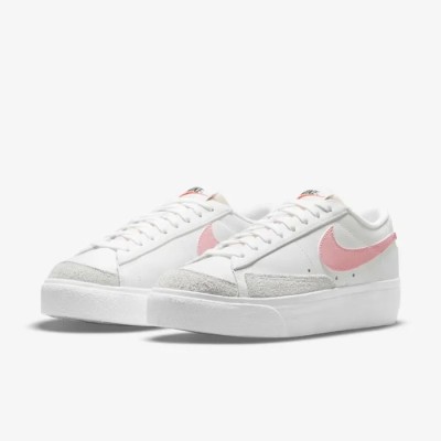 Nike Blazer Low Platform blanc sommet noir glaçage rose Réf DJ0292-103