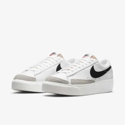 Nike Blazer Low Platform blanc bleu voile orange équipe noir Réf DJ0292-101
