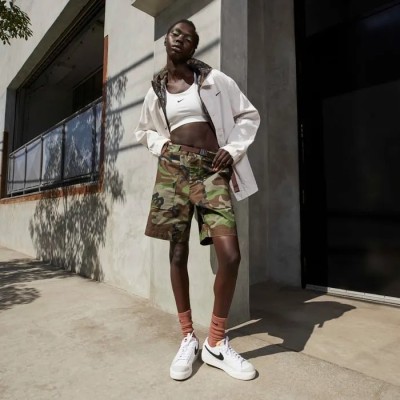 Nike Blazer Low Platform blanc bleu voile orange équipe noir Réf DJ0292-101