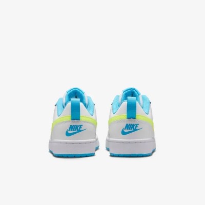 Nike Court Borough Low 2 blanc sommet bleu baltique volt Réf BQ5448-122