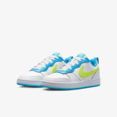 Nike Court Borough Low 2 blanc sommet bleu baltique volt Réf BQ5448-122