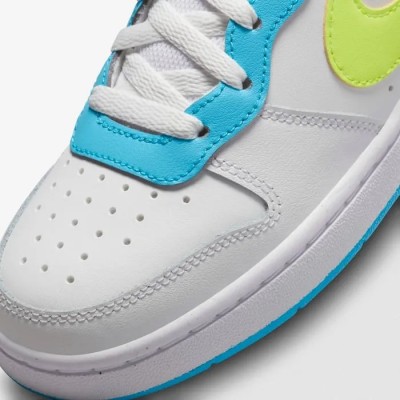 Nike Court Borough Low 2 blanc sommet bleu baltique volt Réf BQ5448-122