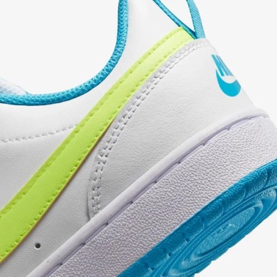 Nike Court Borough Low 2 blanc sommet bleu baltique volt Réf BQ5448-122